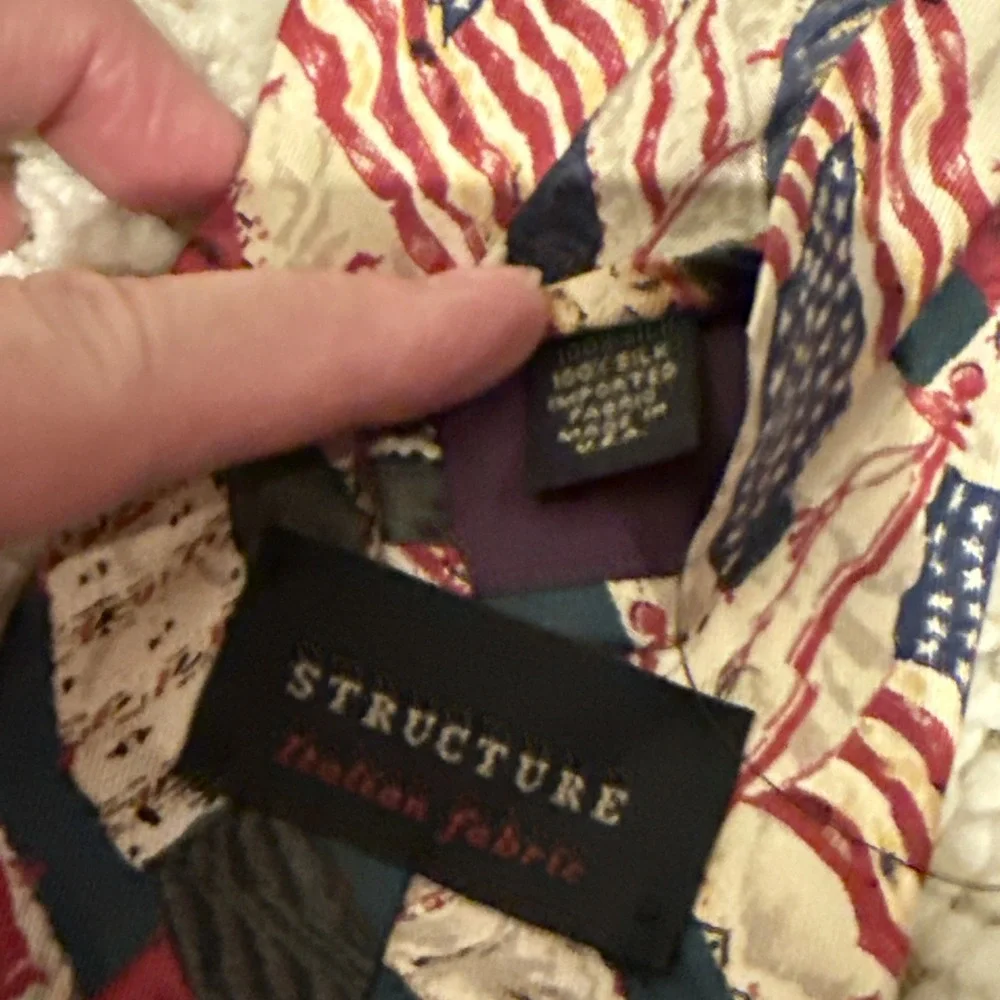 STRUCTURE PATRIOTIC FLAG DRESS SUIT DESIGNER NECKTIE TIE Fourth Of July